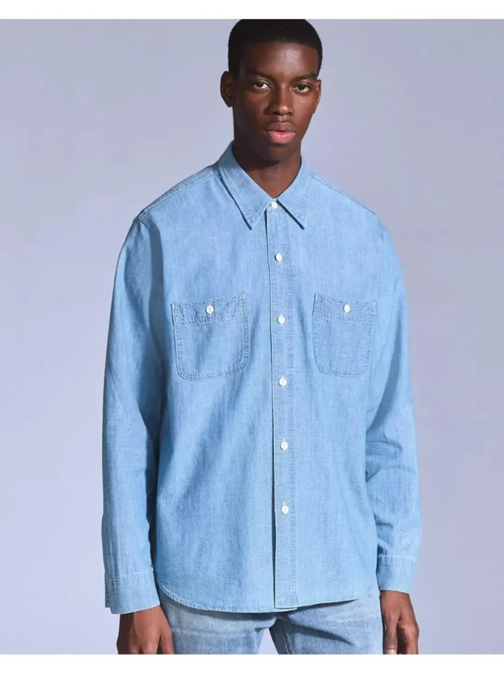 New Levi's S Blue Tab Work Shirt Light Wash Light Chambray Japanese Fabric Small